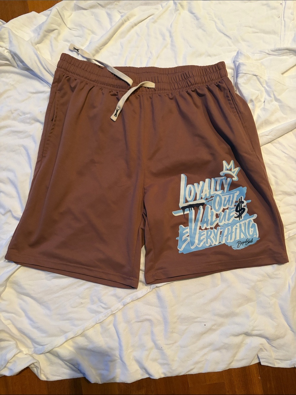 Men's Brown Graphic Athletic Shorts